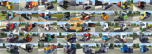 Мод Painted truck traffic v 1.1 для Euro Truck Simulator 2 - Грузовики для