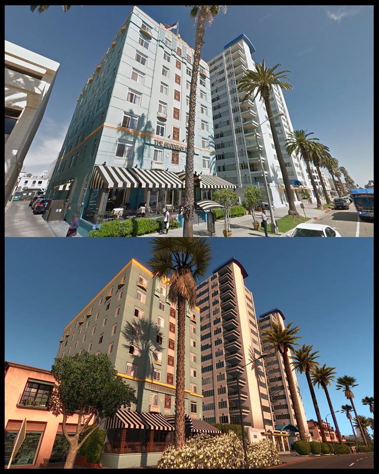 Well known hotel alongside Santa Monica Beach — Ocean Avenue
